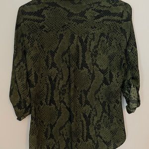 Express Green Snakeskin Portofino Shirt